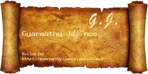 Gyarmathy János névjegykártya
